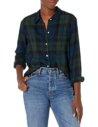GAP Women's Drapey Flannel Button Down Shirt - XX-Large - Blackwatch Plaid