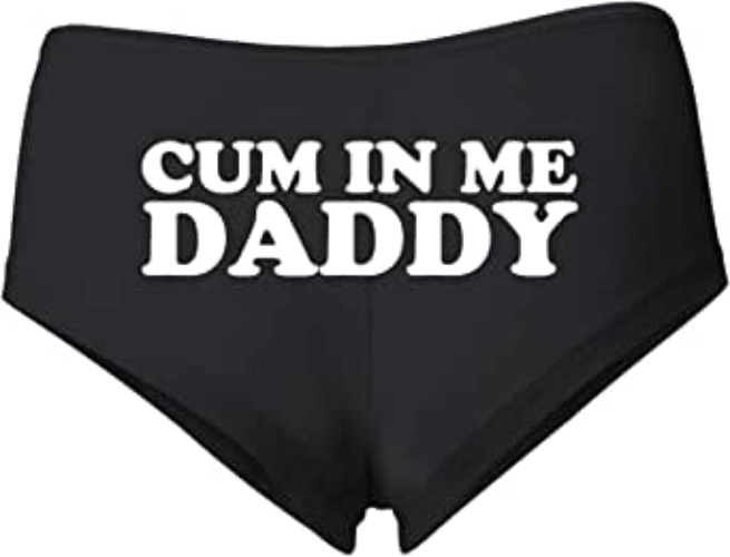 Wild Bobby Cum in Me Daddy Sexy Naughty Slutty Women's Cotton Spandex Booty Shorts - Medium Black-cum