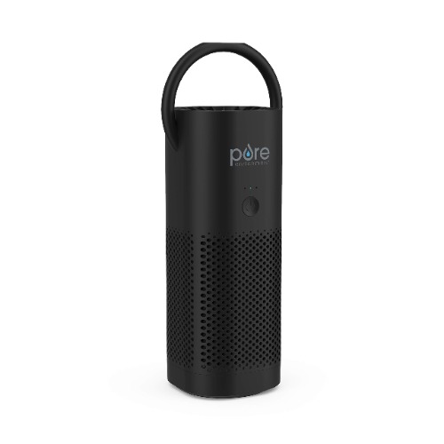 Pure Enrichment PureZone Mini Portable Air Purifier - True HEPA Filter Cleans Air, Helps Alleviate Allergies, Eliminates Smoke & More — Ideal for Traveling, Home, and Office Use (Black) - White