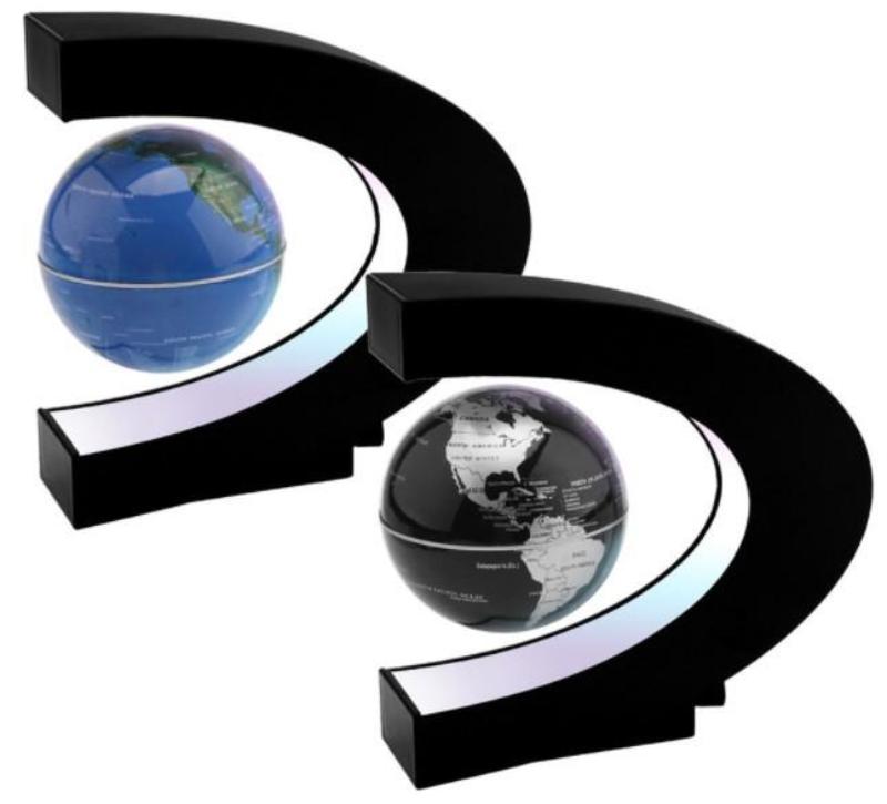 Electronic Magnetic Levitation Globe with LED lights - Black