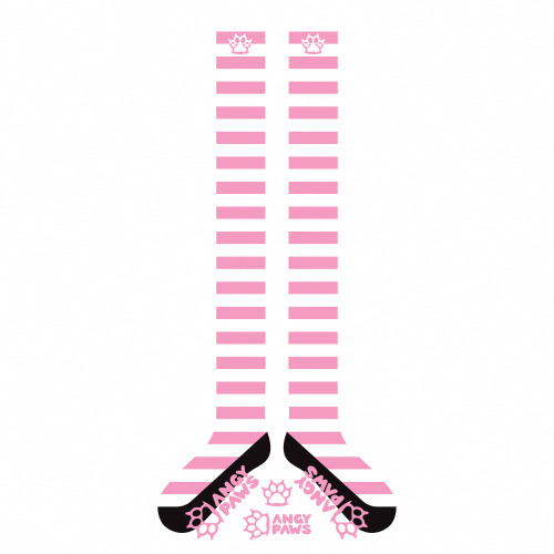 Light Pink vs White Slim Thigh High Sockies