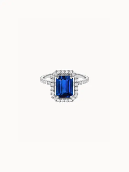 Sapphire Halo Engagement Ring