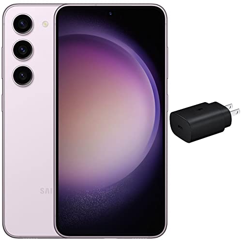 SAMSUNG Galaxy S23 5G (128GB, 8GB) 6.1" AMOLED 2X, 50MP Camera, Global Volte (Fully Unlocked for AT&T, Verizon, T-Mobile, Global) S911U (w/ 25W Super Fast Charger, Lavender) (Renewed) - Lavender - 128 GB