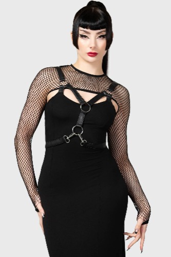 Bite Me Fishnet Bolero [B] | One Size / Black / 94% Polyamide 6% Elastane