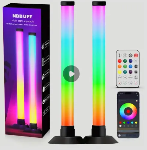 Barra de luz RGBIC, para barra de luz LED inteligente para quarto, 8 modos de cena e 16 milhões de cores