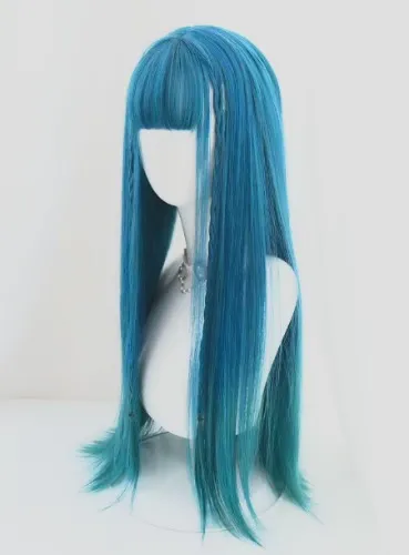 30 Polegada azul gradiente cor verde perucas sintéticas