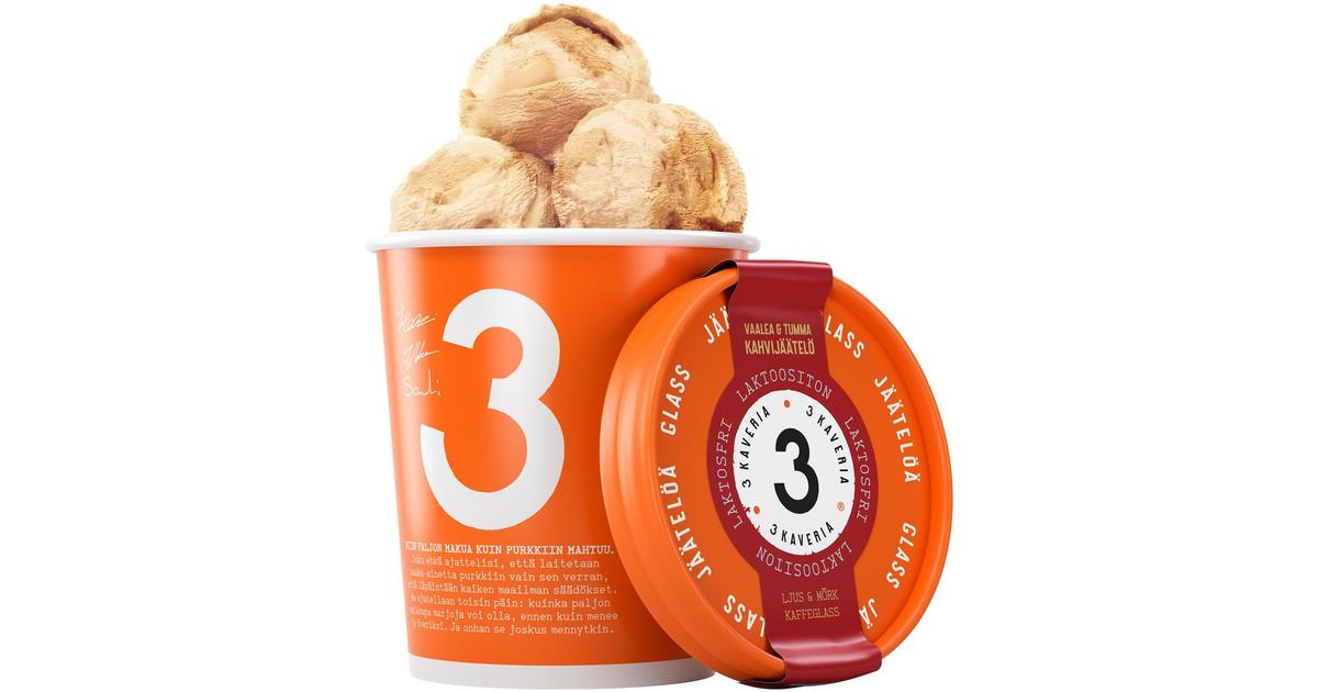 3 Kaveria Laktoositon Kahvi jäätelö 500ml/400g | S-kaupat ruoan verkkokauppa