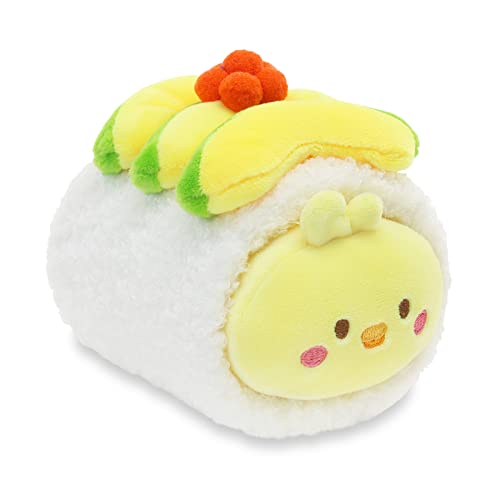 Anirollz 6" Official Stuffed Animal Plush Toy Salmon Sushi Soft, Squishy, Warm, Cute, Comfort, Safe| Pillow with Puppy Kitty Fox Panda Chick - Birthday Deco Graduation Gift Chick - Chickiroll