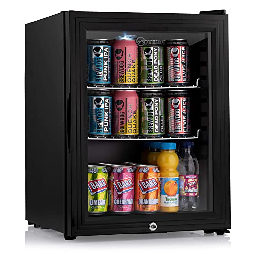 Subcold Super35 LED Mini Fridge | 35L Table-Top Beer, Wine & Drinks Fridge | Energy Efficient with Dual-Glazed Glass Door - Black