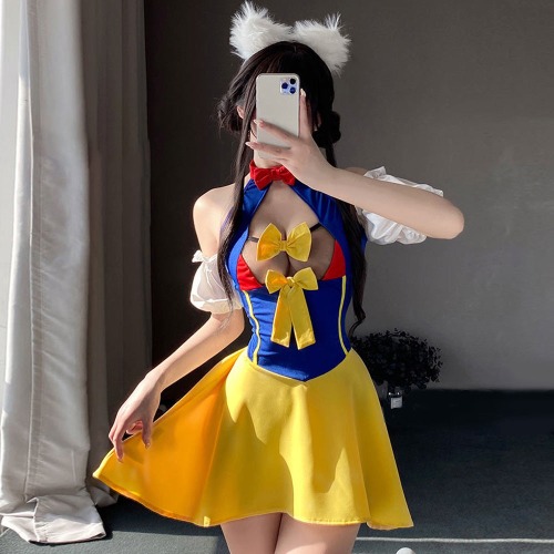 Snow White Women's Sexy Princess Costume - Yellow / L
