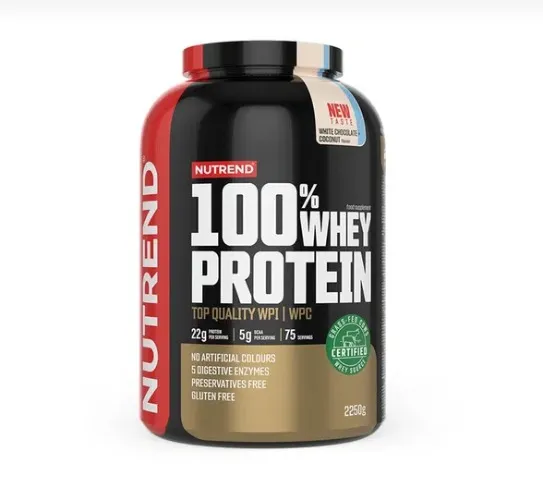 Nutrend 100% Whey Protein 2250 g, biela čokoláda + kokos