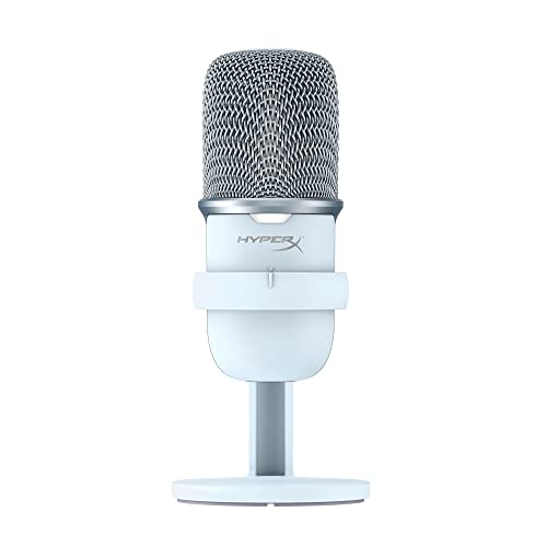 HyperX SoloCast – USB Condenser Gaming Microphone, for PC, PS5, PS4, and Mac, Tap-to-Mute Sensor, Cardioid Polar Pattern, Great for Streaming, Podcasts, Twitch, YouTube, Discord - White - Microphone - White