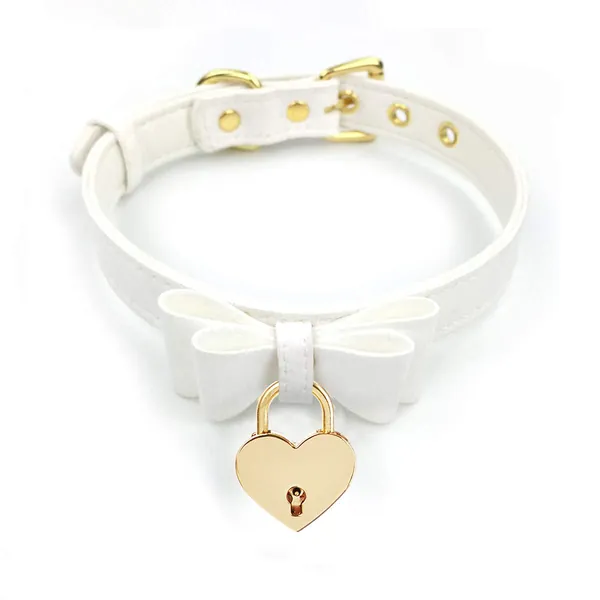 PU Leather Bow Collar Necklace Choker with Bell Cat Cosplay Kitty Necklace Choker Collar for Women