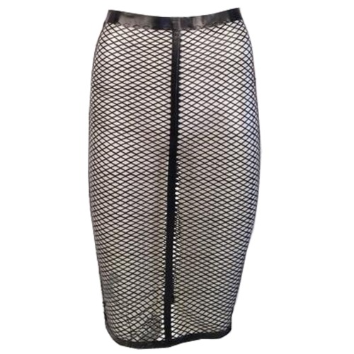 Laser Cut Fishnet Pencil Skirt 