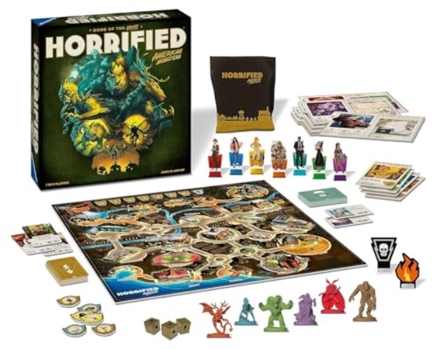 Ravensburger Horrified: American Monsters Strategy Board Game - Engaging and Scalable Gameplay | Classic Cryptids Adventure | Perfect for Family Game Nights | Ages 10 & Up