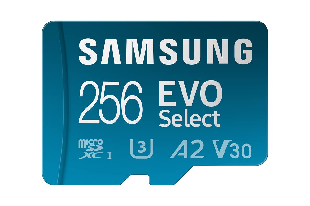 SAMSUNG EVO Select Micro SD-Memory-Card + Adapter, 256GB microSDXC 130MB/s Full HD & 4K UHD, UHS-I, U3, A2, V30, Expanded Storage for Android Smartphones, Tablets, Nintendo-Switch (MB-ME256KA/AM) - 256GB
