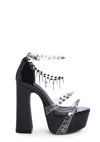 Holy Revelation Platform Heels - Spiked | BLACK / US 11