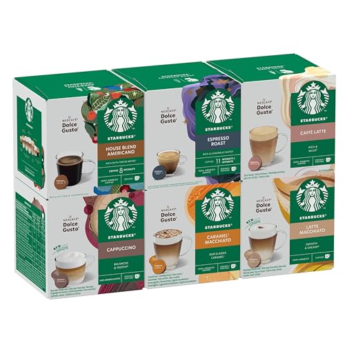 STARBUCKS Mixed Cup Variety Pack by Nescafé Dolce Gusto Coffee Pods 6 x 12 (72 Capsules) - Amazon Exclusive