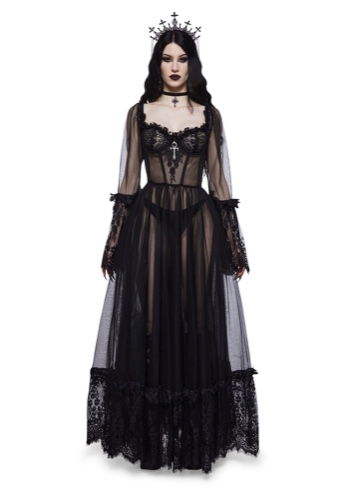 Dance With Death Maxi Dress - Black | BLACK / Medium