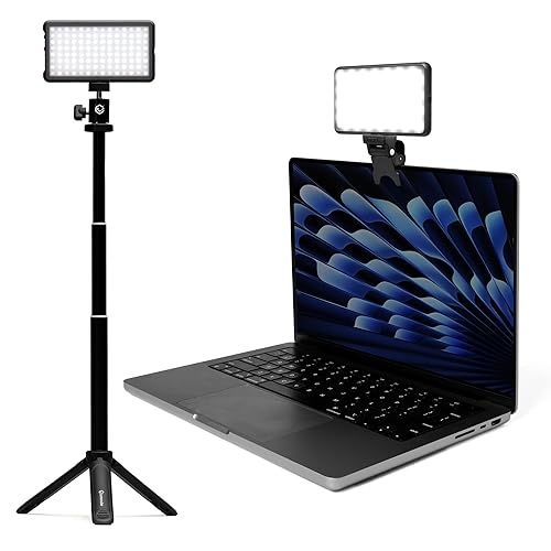 Lume Cube - Broadcast Lighting Kit - Webcam Light for Computer - Video Conference Lighting Kit for Laptop - Adjustable Brightness & Color Temperature - Tripod & Suction Mount - Single