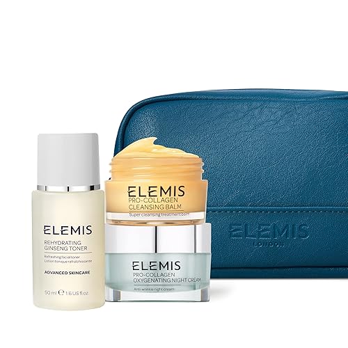 ELEMIS Pro-Collagen Overnight Hydration Heroes, 3-Piece Night-Time Skincare Routine, Reveal Firmer-Looking Skin, Gift Set Includes: Purifying Pro-Collagen Cleansing Balm, Rehydrating Ginseng Toner - 3 Piece Set