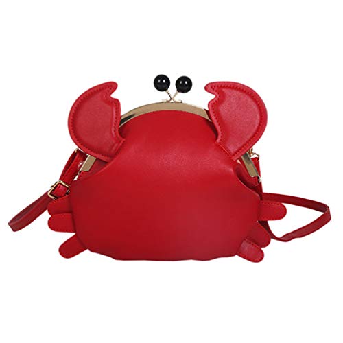 Crab Satchel Handbag Novelty Crab Clasp Clutch Purses Animal Cross Body Bags Shoulder Bag Flounder Purse Crab Wallet Purse for Girls Women