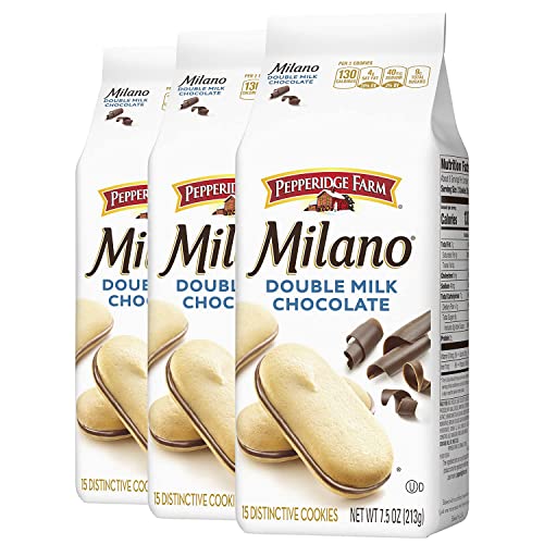 Pepperidge Farm Milano Cookies, Double Milk Chocolate, 7.5 Ounce (Pack of 3) - Double Milk Chocolate - 7.5 Ounce (Pack of 3)