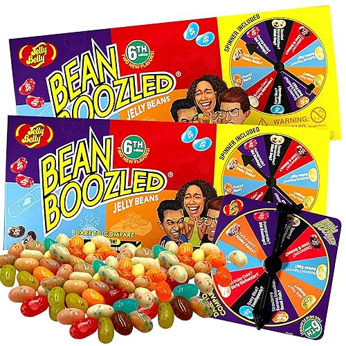 Jelly Bean BeanBoozled Game 6th Edition, Challenge Kit with Spinner and Assorted Beans, Weird Flavored Chewy Candies, Pack of 2