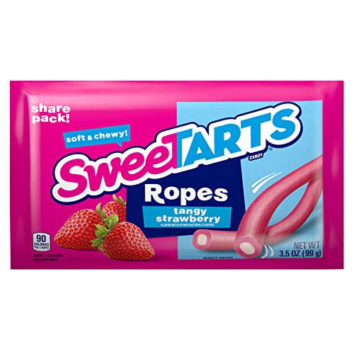 SweeTARTS Ropes, Tangy Strawberry, 3.5 ounce Package, Pack of 12 - Tangy Strawberry - Pack of 12