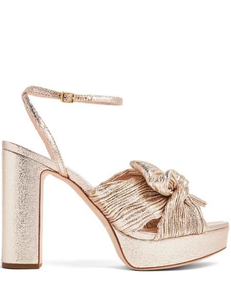 Natalia 115mm plissé-lamé sandals