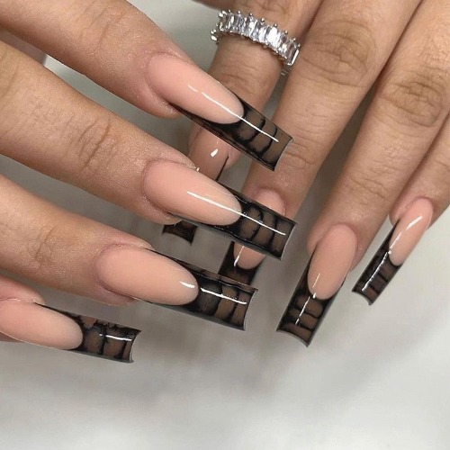 Square Shape Long Press On Nails - 11 / 24pcs/Box