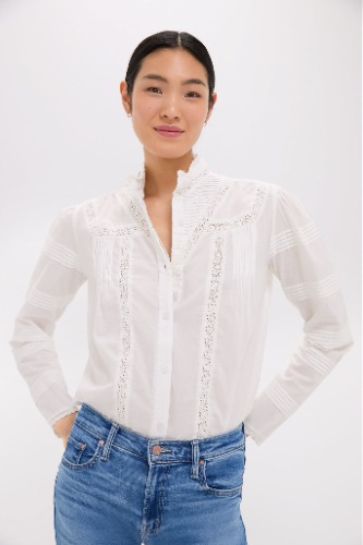 White Priya Shirt | White / XL