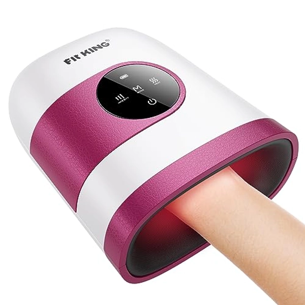 FIT KING Hand Massager with Heat for Hand Massage and Circulation - Cordless & Portable & Touch Screen - Ideal Gifts for Women Mom Wife Friends - FSA HSA Eligible