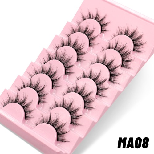 7 Pairs False Eyelashes - Natural Fluffy & Soft, Various Styles - 7Pairs-MA08