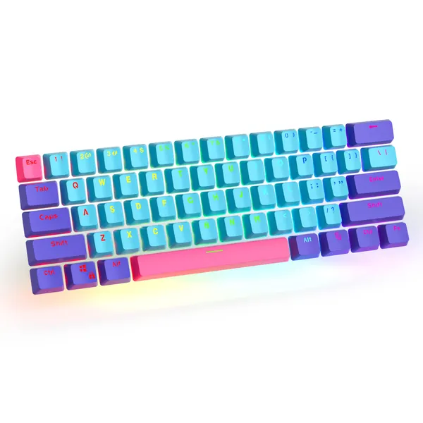 CJXSP PBT 61 Keycaps 60 Percent, Gaming Keycaps OEM Profile Backlit Keycap Set for 60 Percent Cherry MX Mechanical Keyboard GK61 ，Only keycaps (Joke)