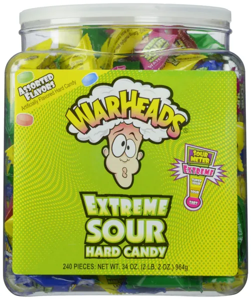 Warheads Extreme Sour Hard Candy (Pack of 240) - 