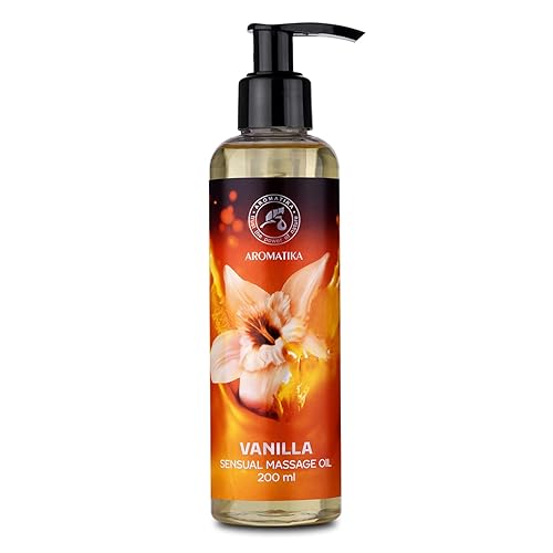 Huile de Massage Vanille 200ml - Mélange Naturel de Pépins de Raisin et Amande - Huile Corporelle - Huile Massage Relaxante - Vanille