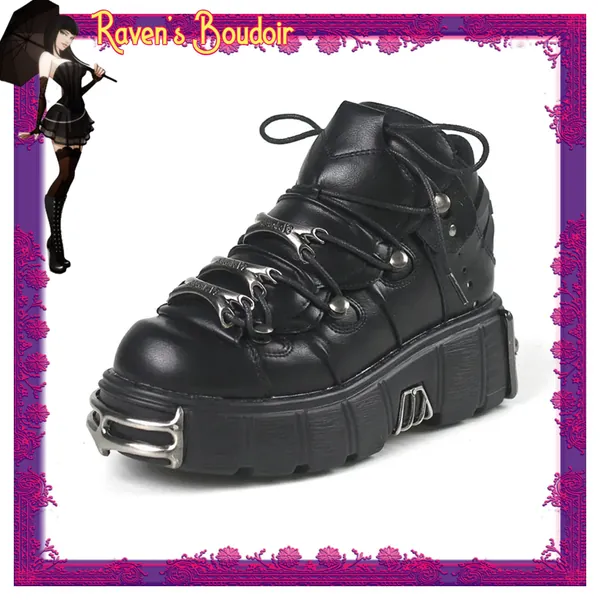 Punk Aesthetic Metal Decor 6cm Platform Sneakers