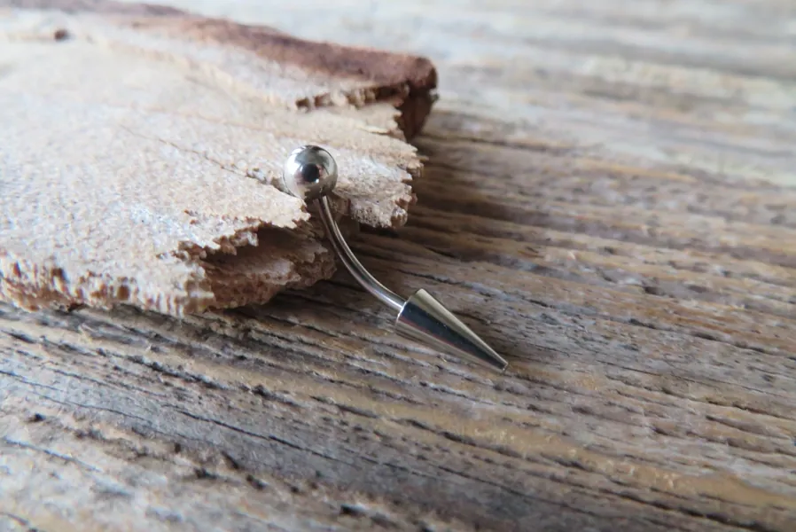 16G or 14G Extreme Spike Vertical Lip 100% Surgical Steel Curve Eyebrow Rook Barbell Ring Lip Piercing