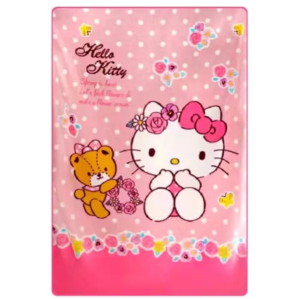 SFODTN Hellokiitty Blanket Throw, Hellokiitty Blanket for Kids Fluffy Cozy Nap Blanket Soft and Warm Coral Plush Blankets Lightweight Blanket with Cartoon Print Gift for Birthday Party Christmas