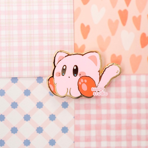 “Purrby” Cat Poyo Hard Enamel Pin - [A Grade] / Simple Rubber Back