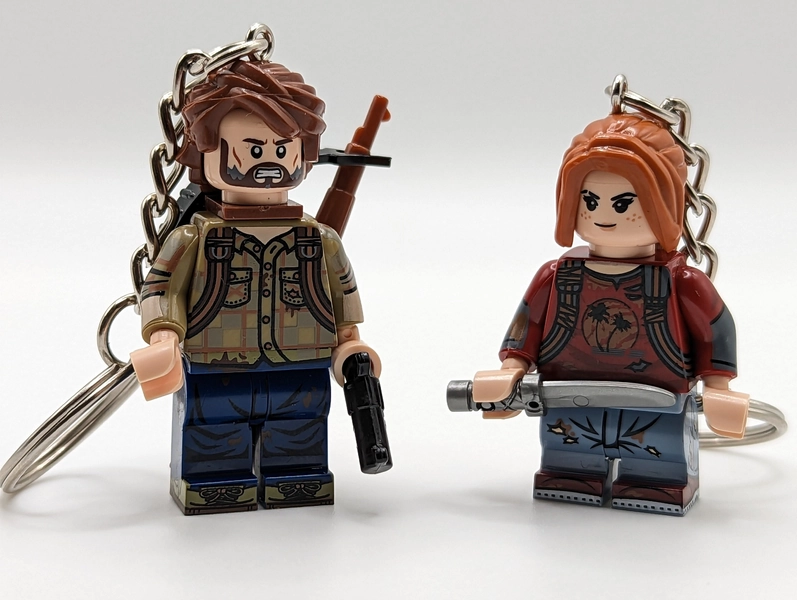 Custom keyring Joel and Ellie mini figure keychain