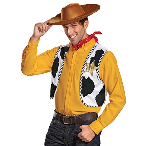 Disney Official Woody Costume Adult Kit, Toy Story Costume For Adults Halloween Fancy Dress Up One Size