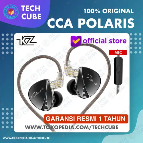 CCA Polaris with MIC In Ear 4 Tuning Switch Single DD Earphone Headset - Hitam, With Mic Cable di Tech Cube | Tokopedia