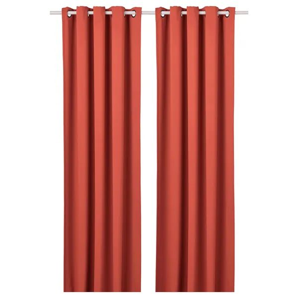 HILLEBORG Draperii semiopace, 2 buc. - maro-roşu 145x300 cm