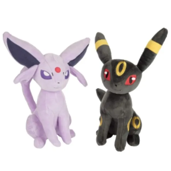 Pokemon Espeon and Umbreon Plush Stuffed Animals, 2-Pack - 8" Each - Age 2+