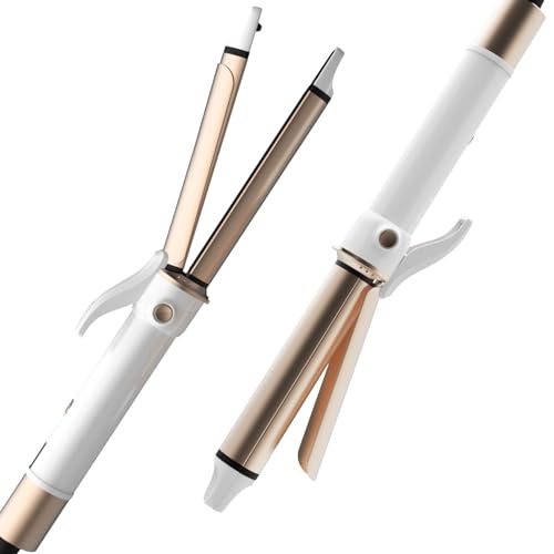 Lockenstab und Glätteisen 2 in 1, Haarglätter Große Locken 30MM, Digital Display,100-230℃ Locken und Glätten Straight & Curl Multistyler - Weiß