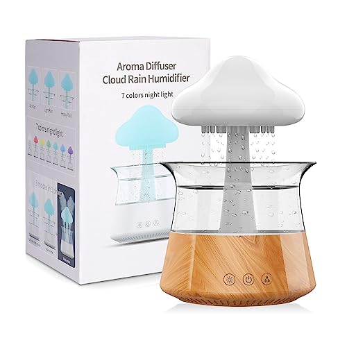 OKYUK Luftbefeuchter, Raumbefeuchter, Humidifier 450 ml, Luftbefeuchter Schlafzimmer, Wolkenluftbefeuchter für Zuhause, Büro, Zimmer, Kinderzimmer (06 Holzmaserung)