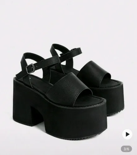 Open toe Chunky platform wedge