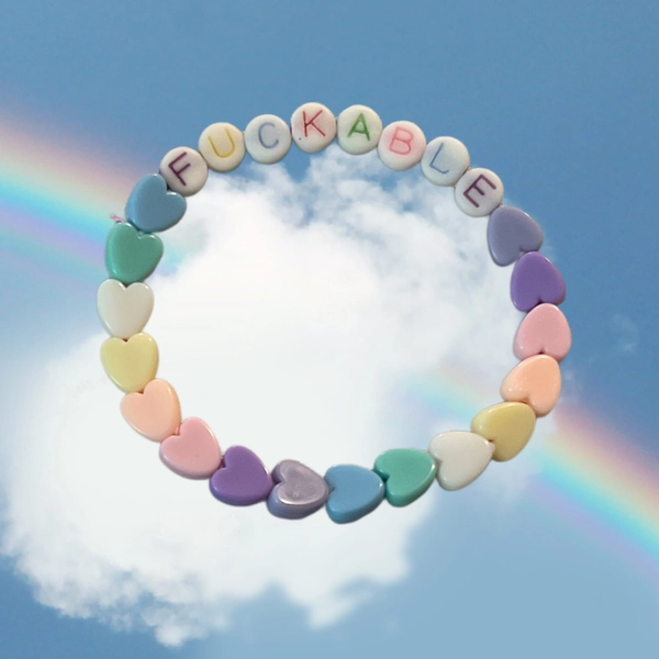 Fuckable pastel beaded kandi bracelet